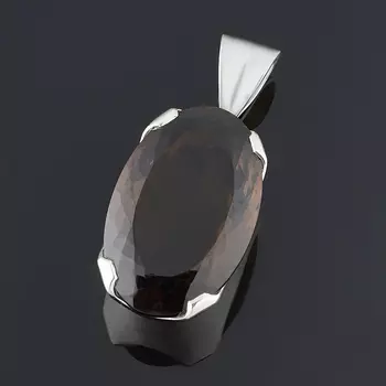 Кулон раухтопаз (серебро 925 пр.) овал огранка