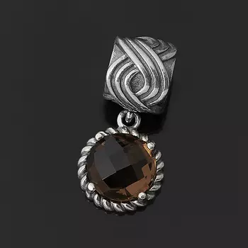 Кулон раухтопаз (серебро 925 пр. оксидир.) огранка