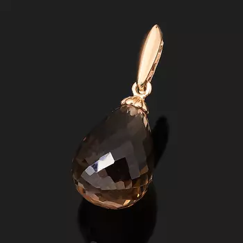 Кулон раухтопаз (серебро 925 пр. позолота) капля огранка