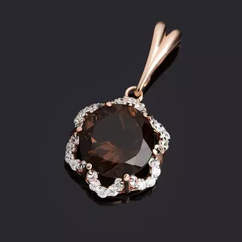 Кулон раухтопаз (серебро 925 пр. позолота) огранка