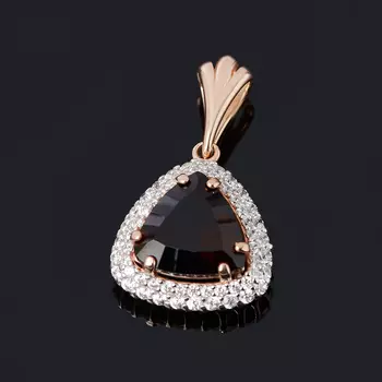 Кулон раухтопаз (серебро 925 пр. позолота) треугольник огранка