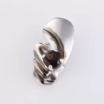 Кулон раухтопаз (серебро 925 пр. родир. бел., родир. черн.) огранка