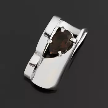 Кулон раухтопаз (серебро 925 пр. родир. бел.) огранка