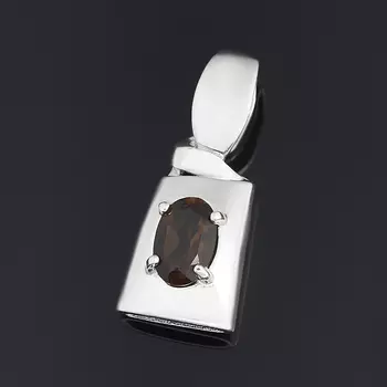 Кулон раухтопаз (серебро 925 пр. родир. бел.) огранка