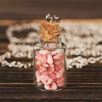 Кулон родохрозит (биж. сплав) бутылочка 3 см