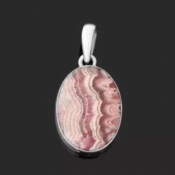 Кулон родохрозит (серебро 925 пр.) овал