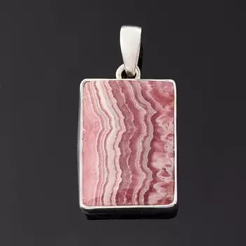 Кулон родохрозит (серебро 925 пр. оксидир.) прямоугольник