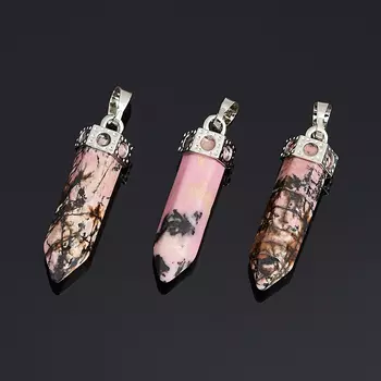 Кулон родонит кристалл 4 см