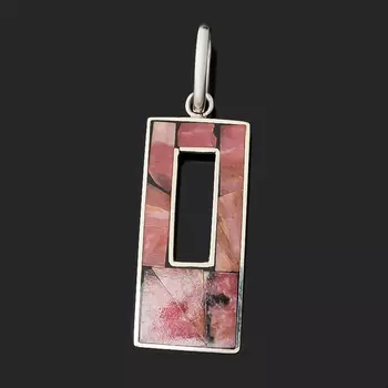 Кулон родонит (нейзильбер)