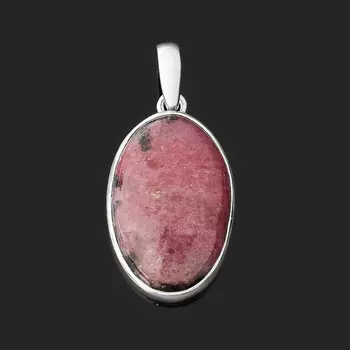 Кулон родонит (серебро 925 пр.) овал