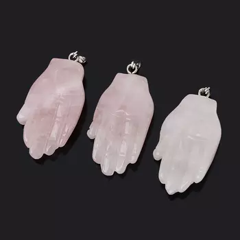 Кулон розовый кварц (биж. сплав) 5-5,5 см