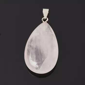 Кулон розовый кварц капля (биж. сплав) 5-5,5 см