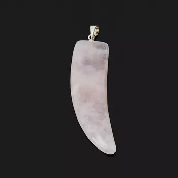 Кулон розовый кварц клык (биж. сплав) 5 см