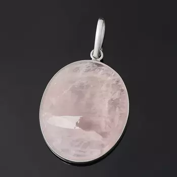 Кулон розовый кварц (нейзильбер) овал