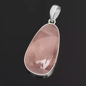 Кулон розовый кварц (серебро 925 пр.) капля