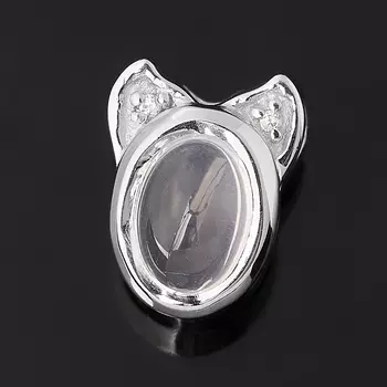 Кулон розовый кварц (серебро 925 пр. родир. бел.)