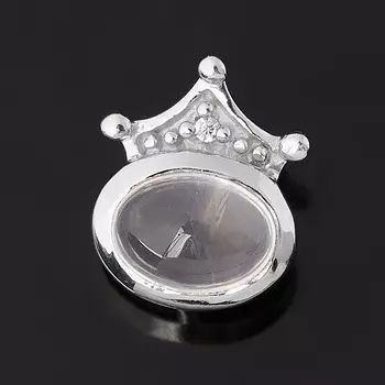 Кулон розовый кварц (серебро 925 пр. родир. бел.)