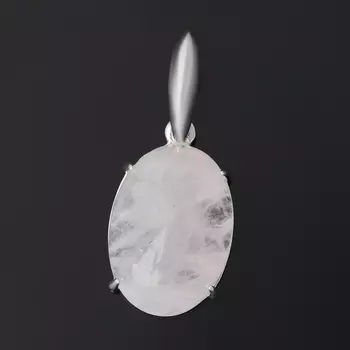 Кулон розовый кварц (серебро 925 пр. родир. бел.)