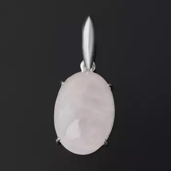 Кулон розовый кварц (серебро 925 пр. родир. бел.)