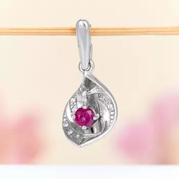 Кулон рубин огранка (серебро 925 пр.)