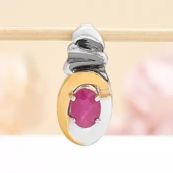 Кулон рубин огранка (серебро 925 пр., позолота)