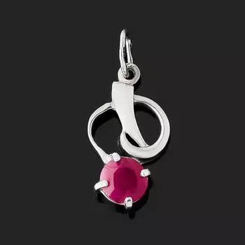 Кулон рубин (серебро 925 пр. родир. бел.) огранка