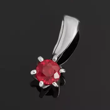 Кулон рубин (серебро 925 пр. родир. бел.) огранка