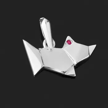 Кулон рубин (серебро 925 пр. родир. бел.) огранка