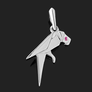 Кулон рубин (серебро 925 пр. родир. бел.) огранка