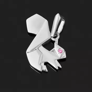 Кулон рубин (серебро 925 пр. родир. бел.) огранка