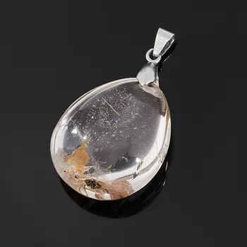 Кулон рутиловый кварц (биж. сплав) капля 4 см