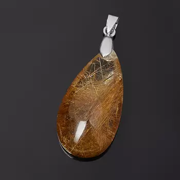 Кулон рутиловый кварц (биж. сплав) капля 4,5 см