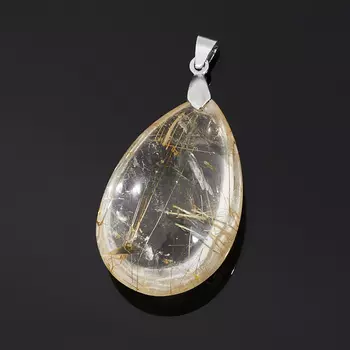 Кулон рутиловый кварц (биж. сплав) капля 5 см