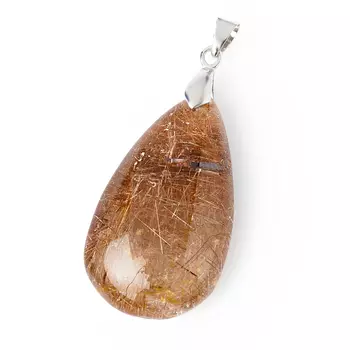 Кулон рутиловый кварц (биж. сплав) капля 5 см