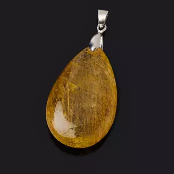 Кулон рутиловый кварц (биж. сплав) капля 5 см