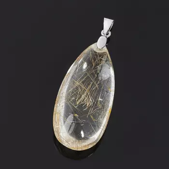 Кулон рутиловый кварц (биж. сплав) капля 5 см