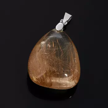 Кулон рутиловый кварц (биж. сплав) треугольник 4 см