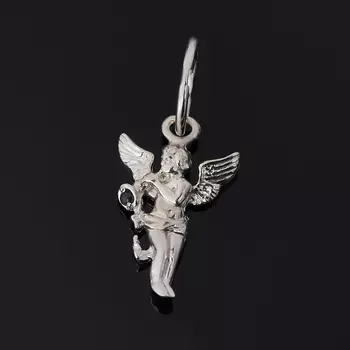 Кулон сапфир Ангел-хранитель огранка (серебро 925 пр. родир. бел.)