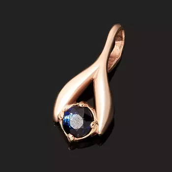 Кулон сапфир черный (серебро 925 пр. позолота) огранка