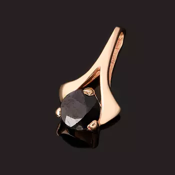 Кулон сапфир черный (серебро 925 пр. позолота) огранка