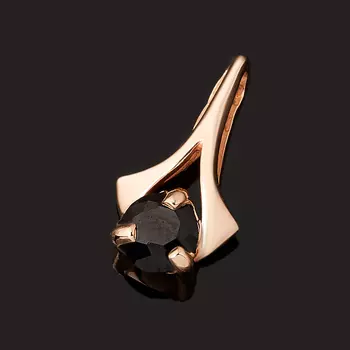 Кулон сапфир черный (серебро 925 пр. позолота) огранка