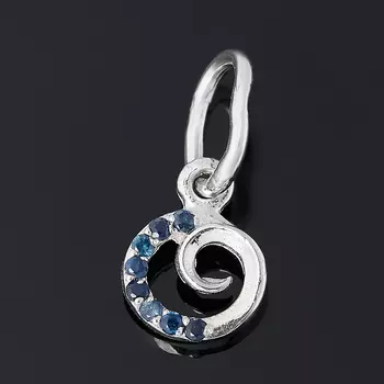 Кулон сапфир черный (серебро 925 пр. родир. бел.) огранка