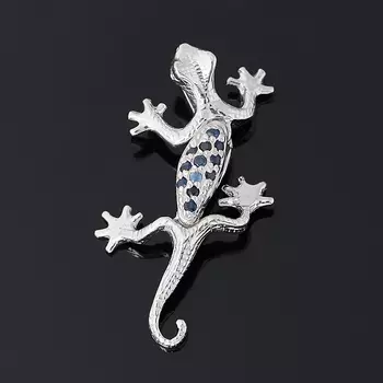 Кулон сапфир черный (серебро 925 пр. родир. бел.) огранка