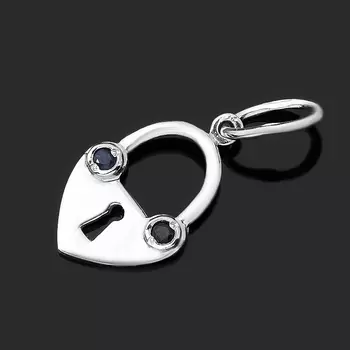 Кулон сапфир черный (серебро 925 пр. родир. бел.) огранка