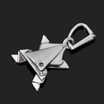 Кулон сапфир черный (серебро 925 пр. родир. бел.) лягушка огранка