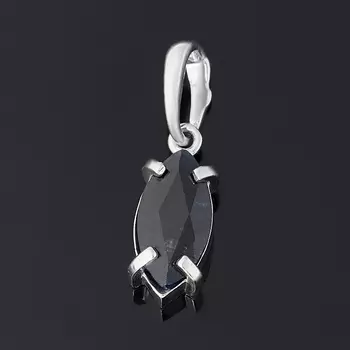 Кулон сапфир черный (серебро 925 пр. родир. бел.) огранка