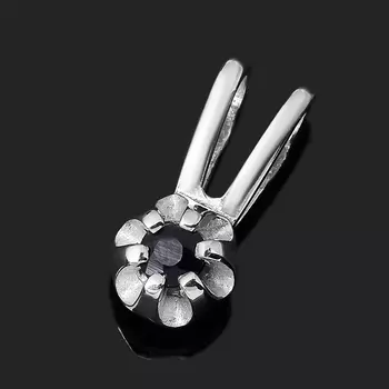 Кулон сапфир черный (серебро 925 пр. родир. бел.) огранка