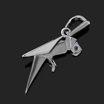 Кулон сапфир черный (серебро 925 пр. родир. бел.) огранка