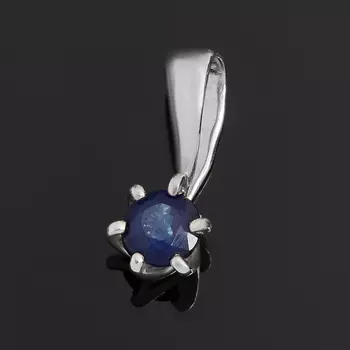 Кулон сапфир (серебро 925 пр. родир. бел.) огранка