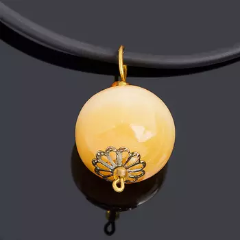 Кулон селенит (биж. сплав, каучук) шар 3 см